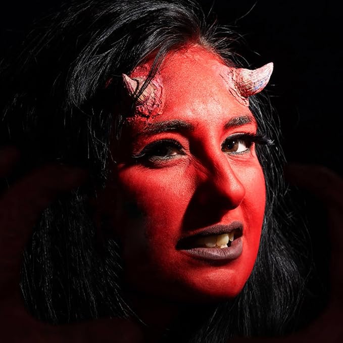 MEICOLY Devil Red Face Body Paint Stick (1.06 Oz),Sweatproof Waterproof Face Piant for Clown Joker Demon Vampire Spiderman Halloween Makeup,Cream Blendable Full Body Paint,Red Eye Black Stick