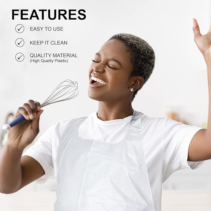 MT Products 2 Mil White Disposable Poly Aprons 46"x28"