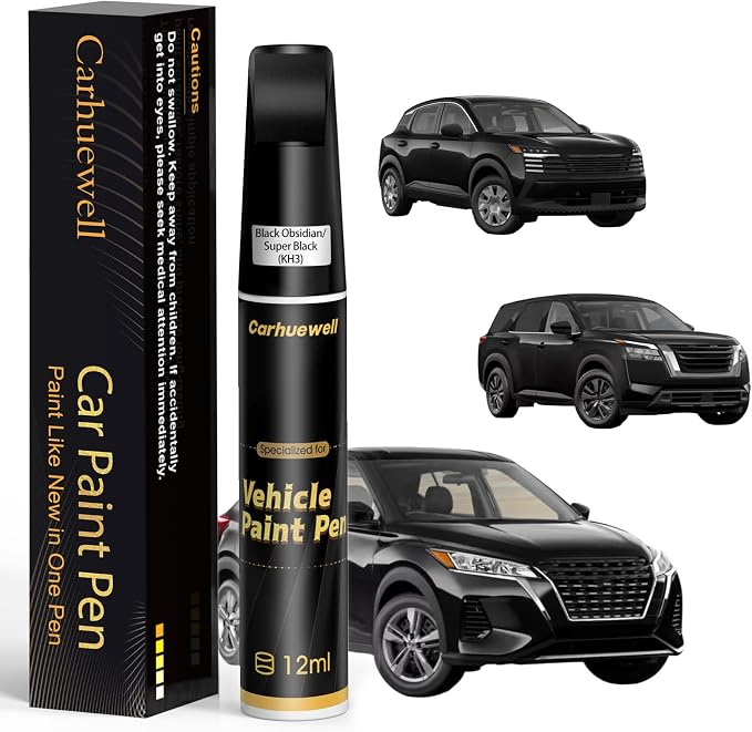 Black Obsidian/Super Black(KH3) Touch Up Paint Compatible with Nissan, Exact Match Car Paint Pen Automotive Scratch Repair Remover Kit Quick & Easy Solution for Vehile Chips and Nicks
