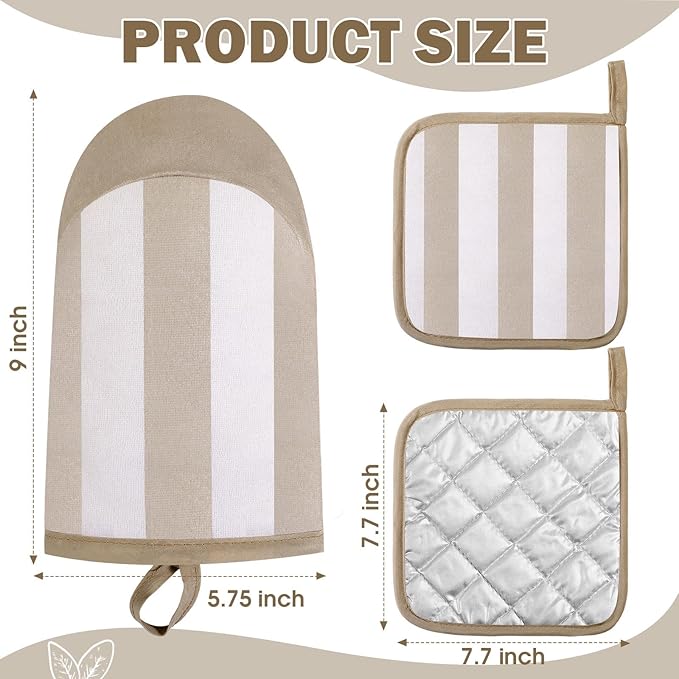 4 Pcs Pot Holders and Oven Mitts Set