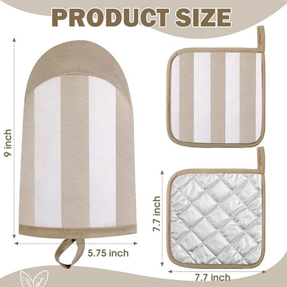 4 Pcs Pot Holders and Oven Mitts Set