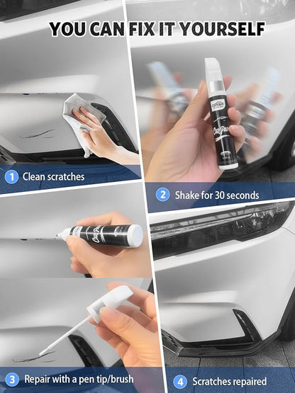 Diamond Black Crystal(PXJ/KXJ) for Dodge Touch Up Paint Pen, 2 in 1 Car Scratch Remover with Pen Tip and Brush, Precise Color Match for Car Paint Scratch Repair, Quickly and Easily Fix Chips and Nicks