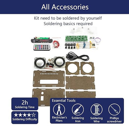 YYSOLDER Speaker Soldering Practice Kit Raaadio AUX Player Level Indicator Dual Channel Electronic Project kit DIY Electronic kit