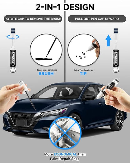 Touch Up Paint Compatible with Nissan Exact Match 2 in 1 Touch up Paint for Chips and Nicks Repair (Deep Blue Pearl(RAY) Compatible with 370Z/Altima/Frontier/GT-R/Leaf/Maxima/Murano/Sentra/Titan/Titan-XD/Versa/Versa-NoteDeep Blue Pearl(RAY) Compatible ...