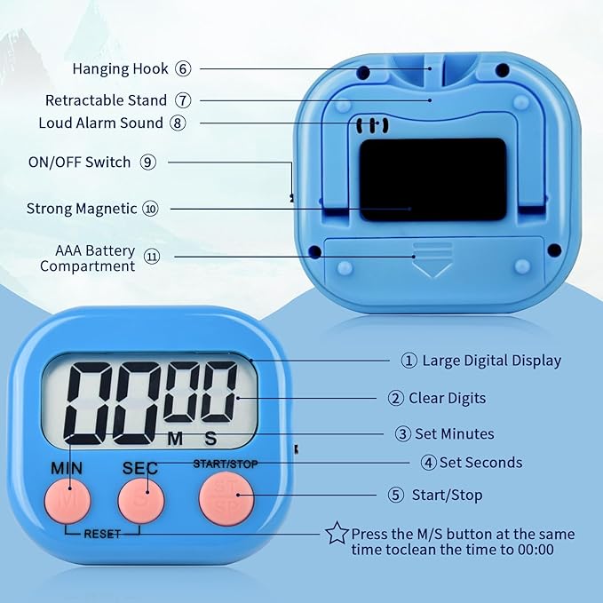 48 Pack Digital Kitchen Timer Magnetic Digital Timer