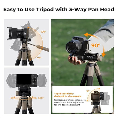 K&F CONCEPT Camera Tripod, Cellphone Clip