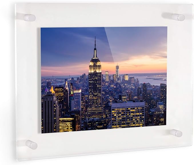 ArtToFrames 10x20 Inch Double Panel Floating Acrylic Picture Frame comes