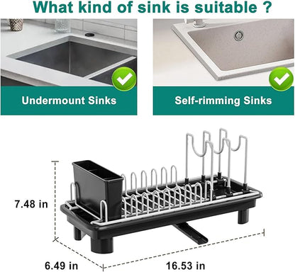 junyuan Compact Dish Drying Rack, Small Dish Rack