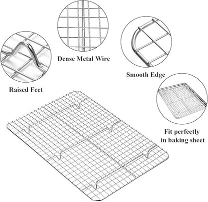 Baking Sheet with Rack Set, Wildone Stainless Steel Cookie Sheet Baking Pan