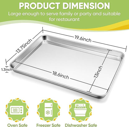 TeamFar Stainless Steel Baking Sheet, 20’’ x 14’’ Large Baking Sheet Pan