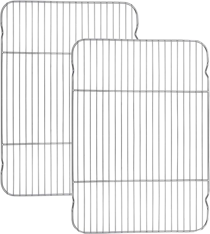 Baking Cooling Rack Set of 2, E-far 16.5"x11.5" Stainless Steel Metal Roasting