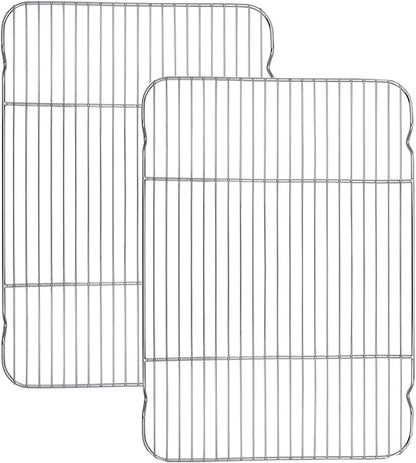 Baking Cooling Rack Set of 2, E-far 16.5"x11.5" Stainless Steel Metal Roasting