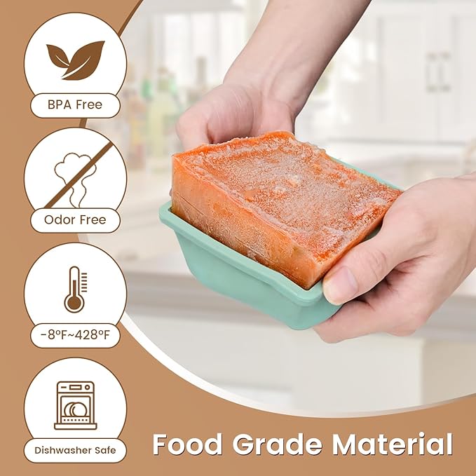 Silicone Freezer Tray for Soup Ice Cubes: 2-Cup Freezing Trays