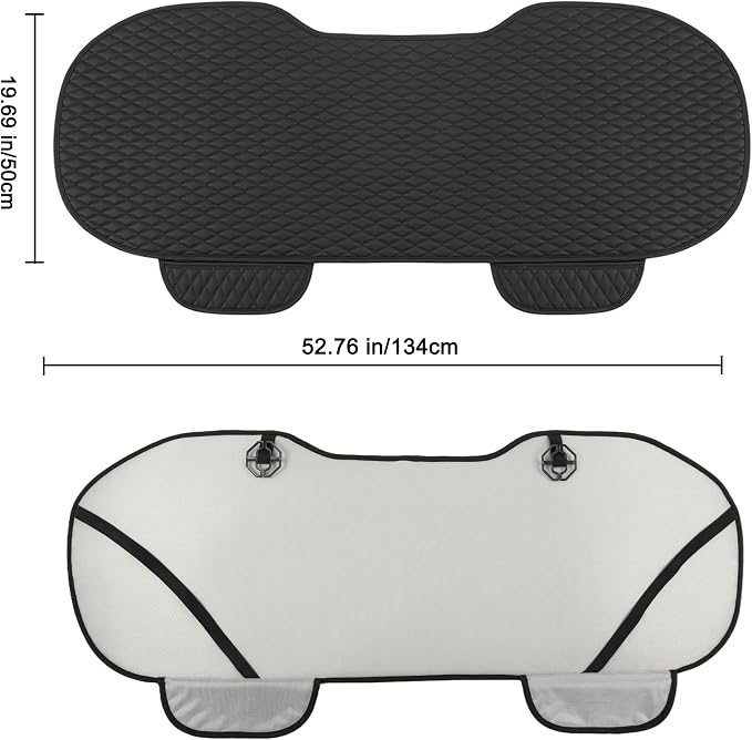 West Llama Pu Leather Car Seat Bottom Covers Protectors Include 1 Rear Bench Seat Cover Universal Fit 90% Vehicles,Black