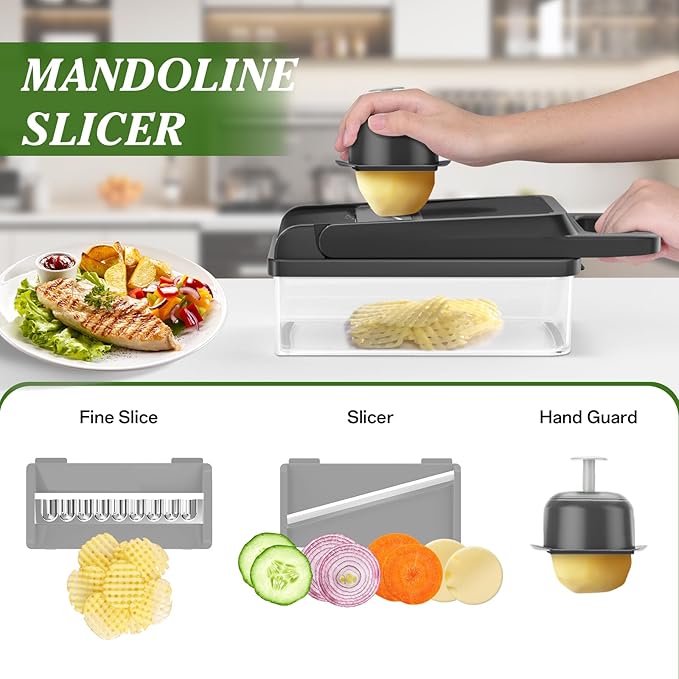 HomeHacks Vegetable Chopper Vegetable Cutter, 15 in 1 Kitchen Gadget, Onion
