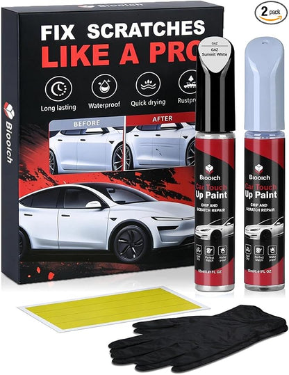 Summit White GAZ for Cadillac Touch Up Paint Kit[2K Clear Coat Included],Exact Color Match Touch Up Paint for Chip and Scratch