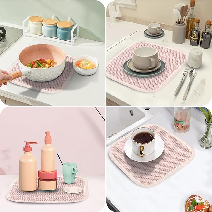 GeeRic Microfiber Dish Drying Mat, Super Absorbent Kitchen Dish Drying Pad