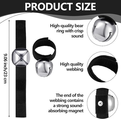 4 Sets Bear Bells with Whistle for Hiker, Loud Bear Bell with Emergency Whistle, Bear Bells for Hiking, Outdoor Camping, Survival, Biking, Fishing, Climbing, Hunting, Pet Tracker