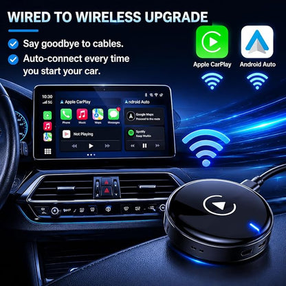 Compact USB Wireless Carplay/Android Auto Adapter for Kia Soul SK3 2019-2021,Voice Control Plug and Play