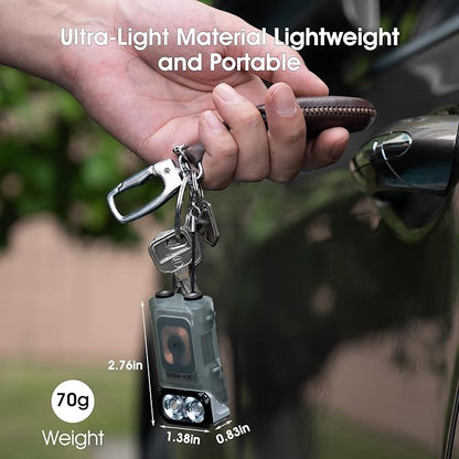 WUBEN X3 Mini Flashlight with Rechargeable Charging Box 180 Degree EDC Keychain Flashlight Twist Ip65 Waterproof Magnet Pocket Flashlights 10 Mode Type-C Lanyard for Camping, Outdoor, Inspection, Gift