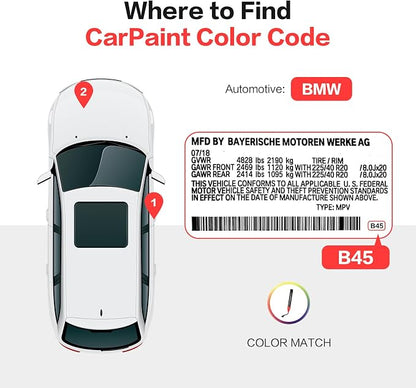 Carhoo C27 Arctic Gray Touch Up Paint Suitable For BMW, Genuine Custom Color Absoulutely Without Color Differences (16ml)