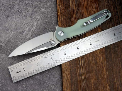 Eafengrow EF967 Pocket Folding Knife with Pocket Clip Fast Opening Ball Bearing Folder G10 Handle D2 Blade EDC Tactical Knife for Outdoor Camping Hiking(Jade)