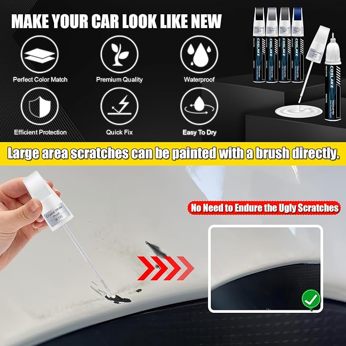 Car Touch Up Paint(Geyser Blue(UAT)) for SUBARU, Car Paint Scratch Repair Kit, Quick & Easy Solution to Repair, 2 in 1 Scratch Remover Pen with Color-Matched