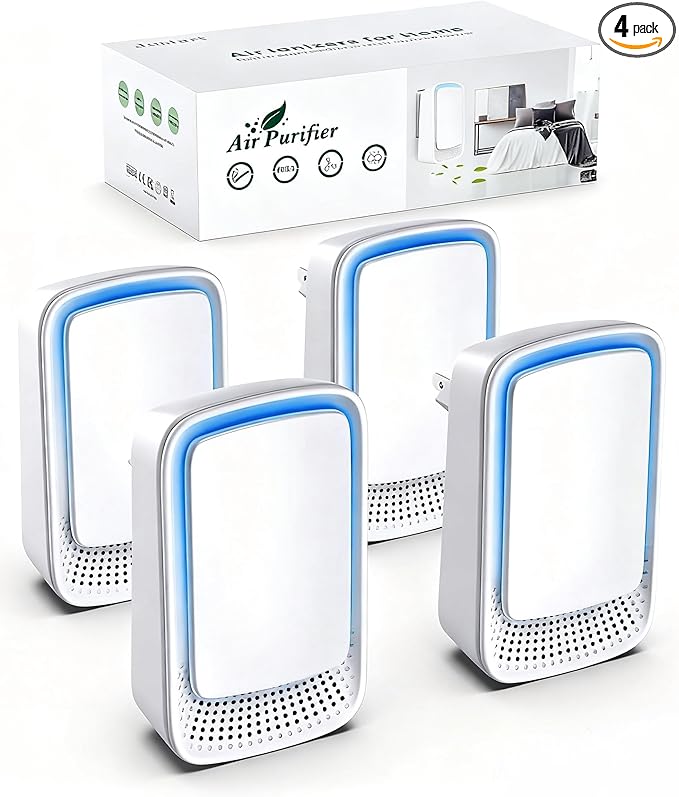 Plug In Air Ionizer Purifier for Home, Negative Ion Generator, Quiet Air