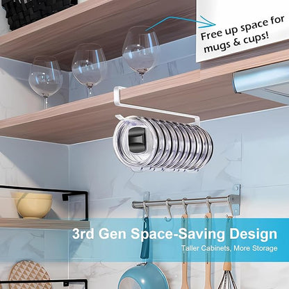 Tumbler Lid Organizer for Corner Cabinets, Space-Saving Cup Holder, Water