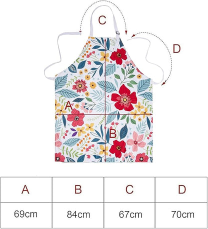 8 Pcs Kitchen Stuff Accessories Include 5 Cute Wooden Spoons & 1 Floral Kitchen