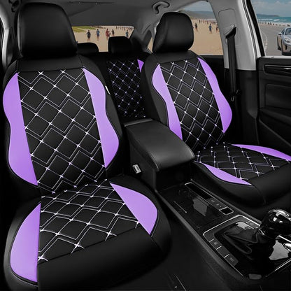 Road Comforts Seat Covers, Premium Leather Car Seat Covers Full Set for Women Girls,Airbag Compatible, Automotive Seat Covers Universal Fit Most Cars,Vans,Truck,SUV