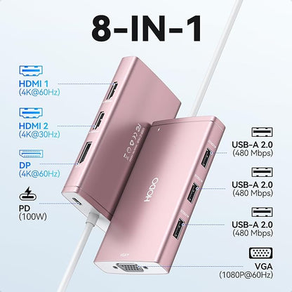 USB C Docking Station Dual Monitor Adapter