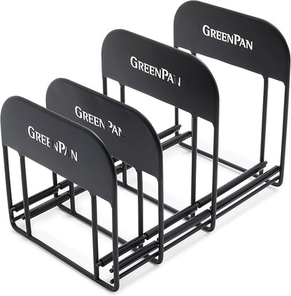 GreenPan Stainless Steel Wire Cookware Storage Rack, 5 Frying Pan Compartments