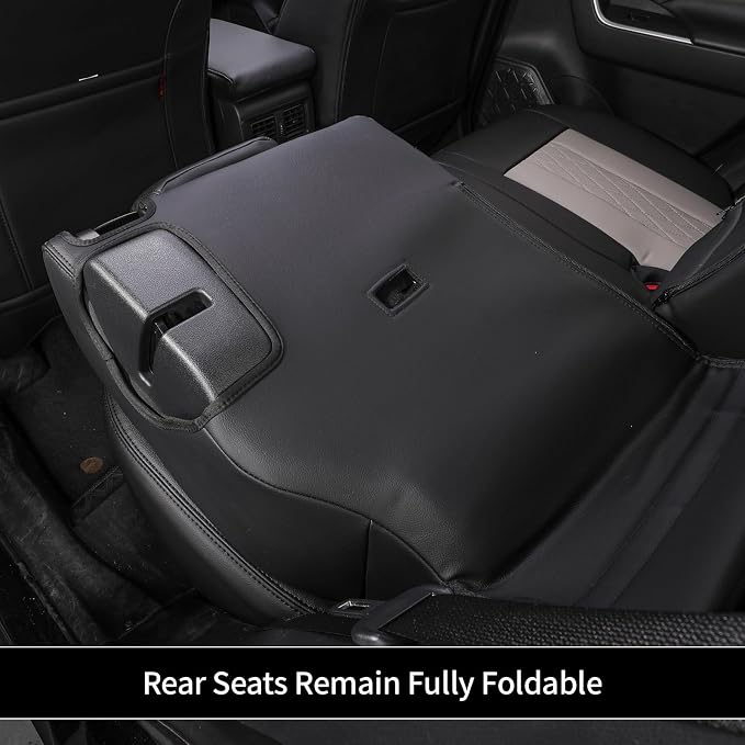 EKR Rav4 Seat Covers Custom Fit for Toyota Rav4 2016 2017 2018(Hybrid) LE,SE,XLE,Limited, Leather Car Seat Cover Full Set for SUV,Faux Leather(Black+Light Gray)