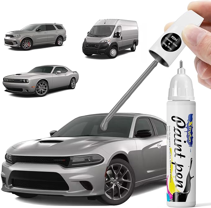 PDN Destroyer Gray/Ceramic Gray Touch Up Paint Compatible with Dodge, DIY Car Paint Scratch Repair, Automotive Paints, Quick & Easy Fix Scratch Repair for Challenger/Durango/Charger/Journey