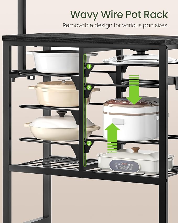CHOEZON Pots and Pans Organizer Rack, Kitchen Bakers Rack, Kitchen Island Table