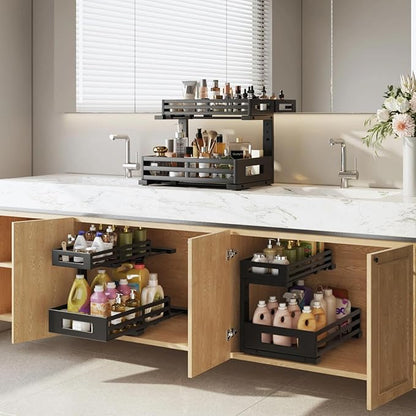 1-Pack Under Sink Organizers and Storage, 2-Tier L Shape Pull Out Cabinet