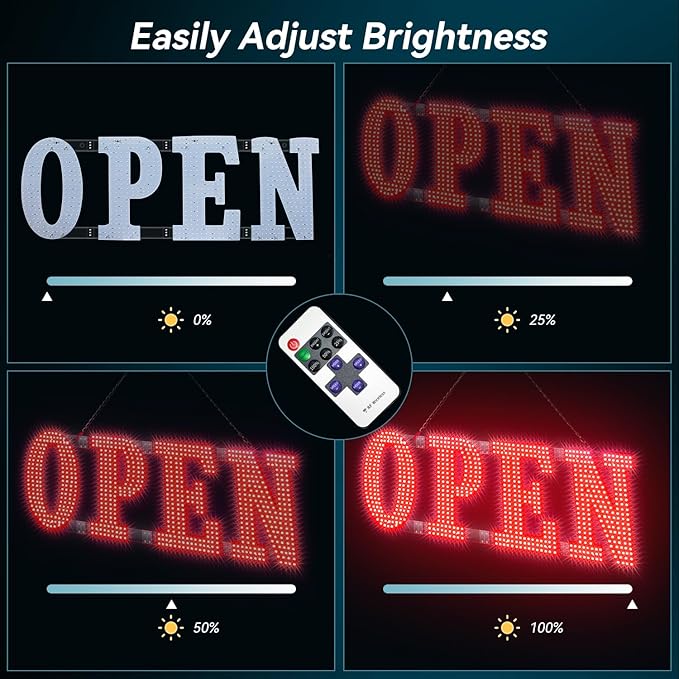 30" x 10" Large LED Open Signs