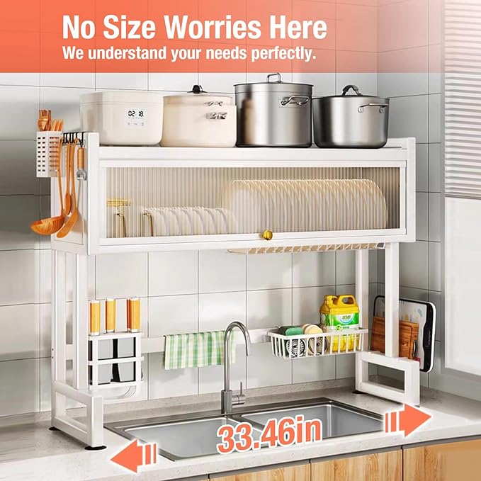 Milkshake White 3 Tier Over Sink Dish Rack Drainer