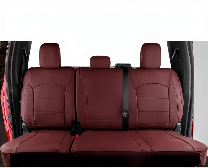 coverdream F150 Seat Covers for 2015-2020 Ford F150 SuperCrew XL,XLT & 2017-2022 F250/F350/F450 Crew Cab XL,XLT,Fully Covered,Waterproof Leather Seat Protector(Full Set,Wine Red)