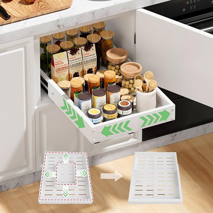 1 Pack Pull out Cabinet Organizer, Width Depth,