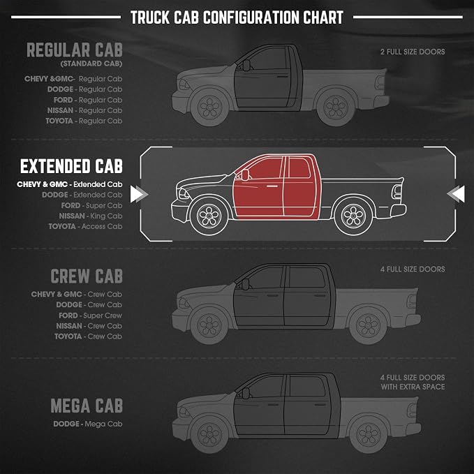 DNA MOTORING 6 Inches Running Boards Compatible with 07-18 Silverado Sierra 1500 / 07-19 Silverado Sierra 2500HD 3500HD Extended Cab, Aluminum Extruded Side Step Neft Bars, STEPB-ZTL-8018-ALSL