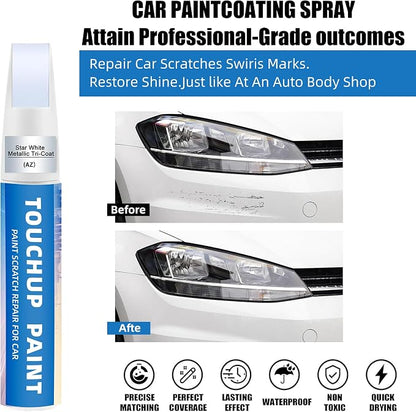 Star White Metallic Tri-Coat(AZ) Touch Up Paint Compatible with Ford 2-in-1 Car Scratch Repair Pen for Rock Chips, Door Scratches&Paint Nicks Exact Color Match Quick Dry DIY Fix for F-150 Explorer