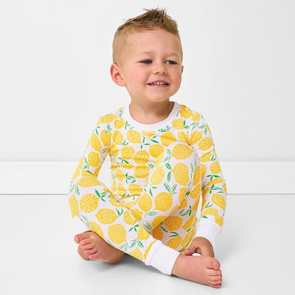 Little Sleepies Two-Piece Pajama Set for Boys & Girls, Soft Viscose from Bamboo Toddler Pajamas for Kids, Family Matching PJs