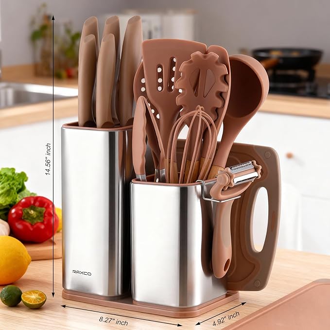 RAXCO Utensil Sets, 18-Piece Silicone Cooking Utensils and Kitchen Accessories