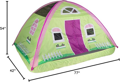 Pacific Play Tents 19601 Kids Cottage House Bed Tent Playhouse - Fits Full Size Mattress , Pink