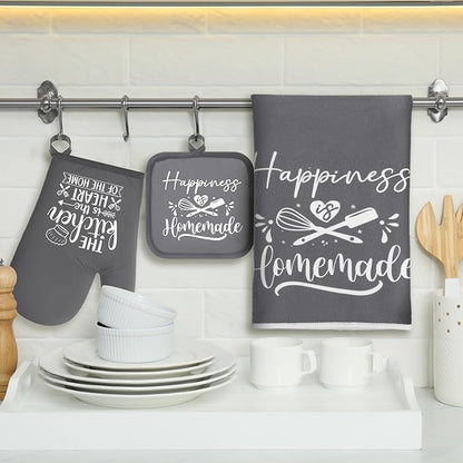 Sratte 6 Pcs Kitchen Decor Accessories Set Farmhouse Towels Pot Holders Oven