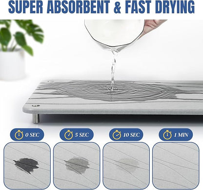Stone Drying Mat for Kitchen Counter, Diatomaceous Dish Drying Mats Superb