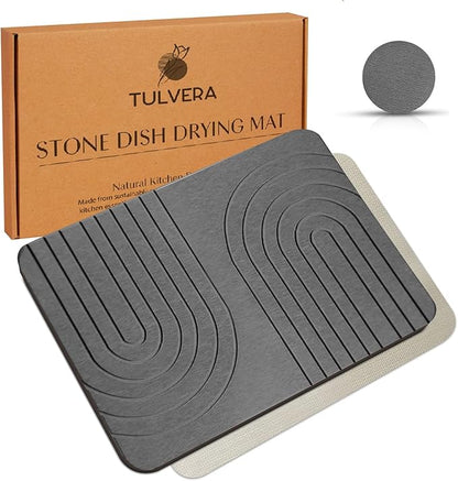 Stone Dish Drying Mat for Kitchen Counter – Diatomaceous Earth Drying Mat |