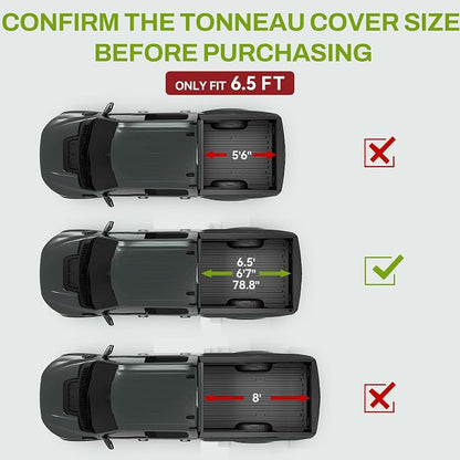 AUTOSAVER88 Hard Quad Fold Truck Bed Tonneau Cover Fit for Ford F-150 F150 2015-2026 with 6.5ft Bed Excl. Raptor Series